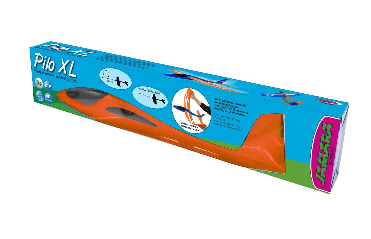 Jamara Pilo XL Schaumwurfgleiter EPP Tragfläche blau Rumpf orange, Spielzeug-Segelflugzeug, 8 Jahr(e)-1