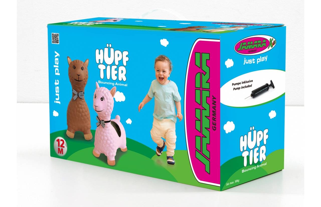 Jamara Hüpftier Lama rosa mit Pumpe, Tiere, 1 Jahr(e), Pink-1