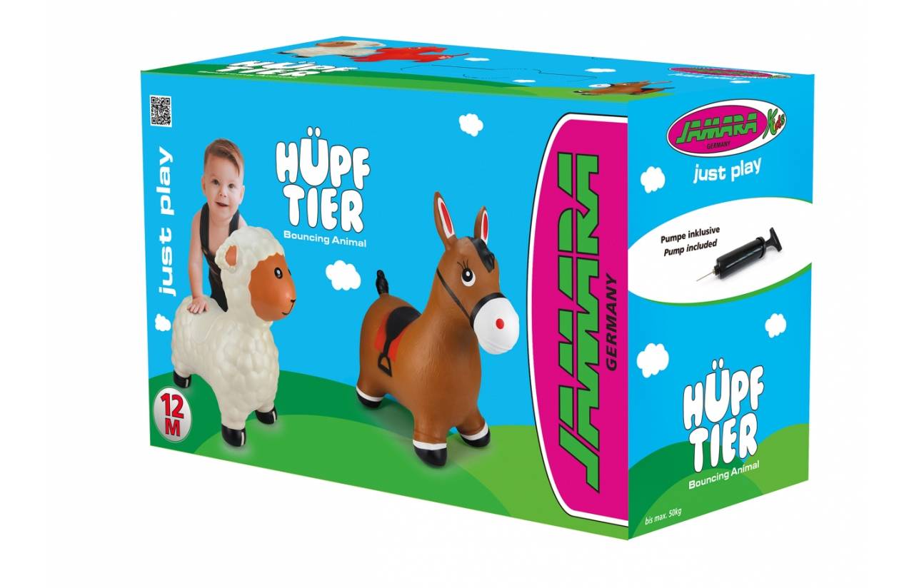 Jamara Hüpftier Pferd braun mit Pumpe, Tiere, 1 Jahr(e), Braun-1