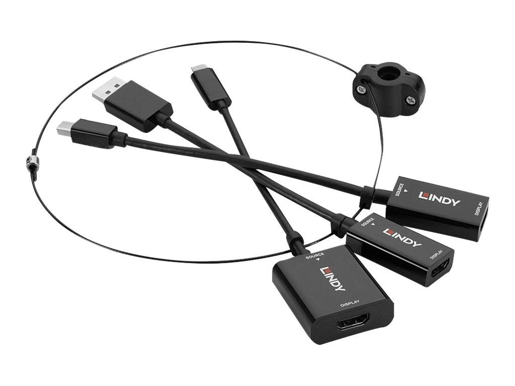 Lindy - Videoadapter - Schwarz - unterstützt 4K 60 Hz (3840 x 2160)-1