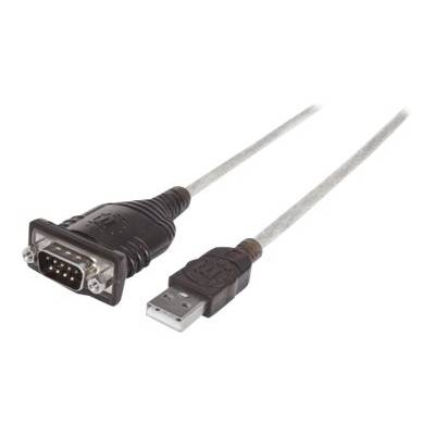 Manhattan USB-A to Serial Converter cable, 45cm, Male to Male, Serial/RS232/COM/DB9, FTDI FT232RL Chip, Equivalent to St