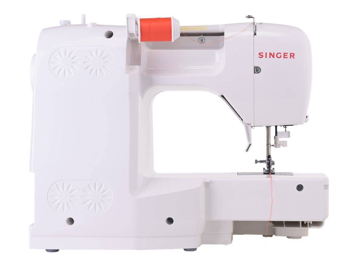 Singer Freiarmnähmaschine C5205 LED-Licht, mit Display, mit Anschiebetisch Weiß, Rot-1