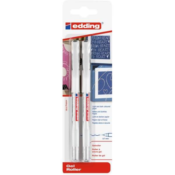 Gelroller edding 2185 VE=2 Stück weiß Blister-0