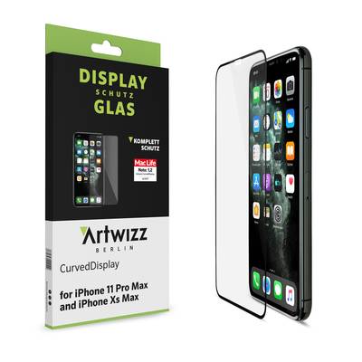 Artwizz CurvedDisplay Schutzglas designed für [iPhone 11 PRO MAX / iPhone XS MAX] - Displayschutz aus Sicherheitsglas mi