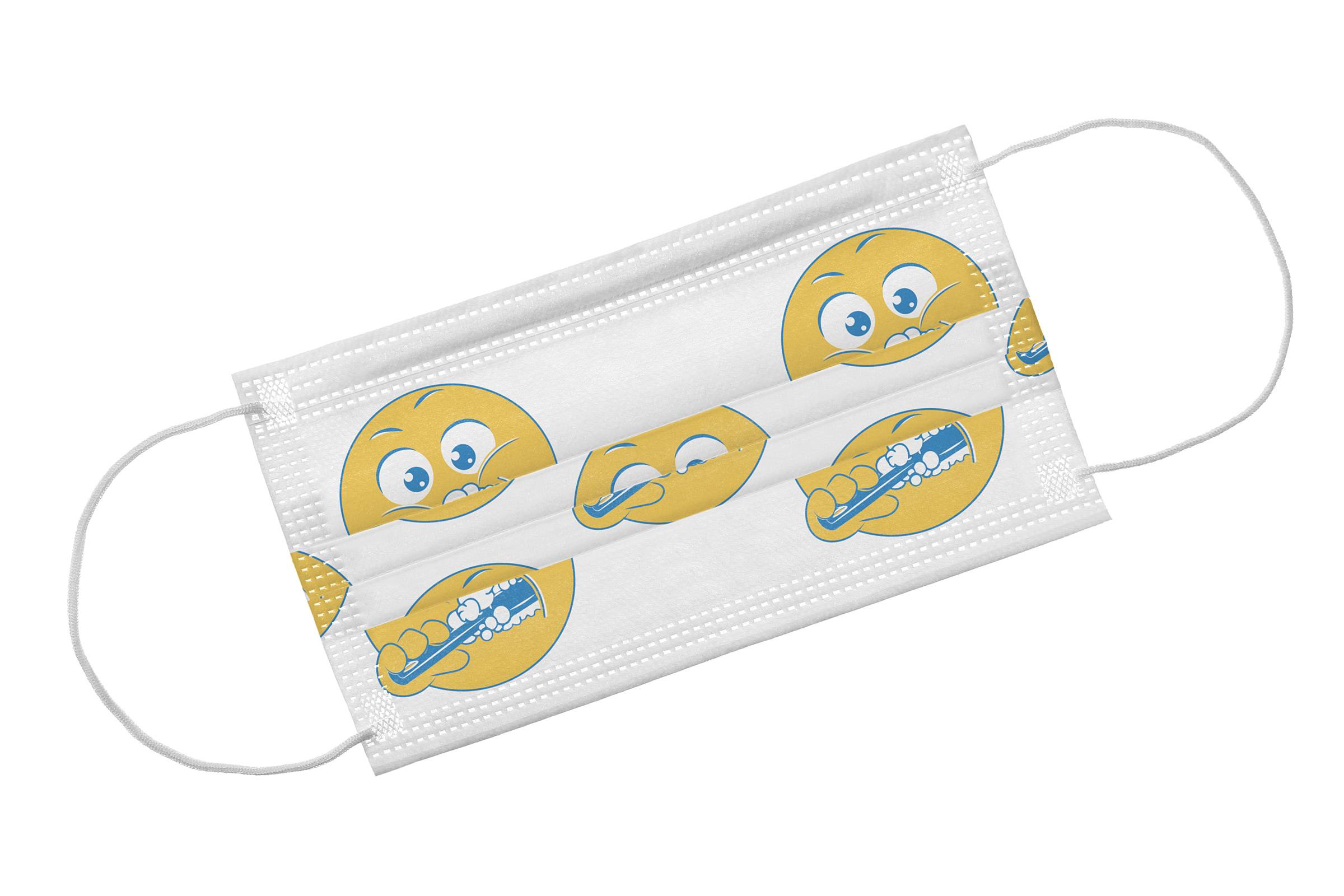 Akzenta Smily Yellow | Typ IIR MNS Masken | 50 Stück | Farbe Yellow Smily-1