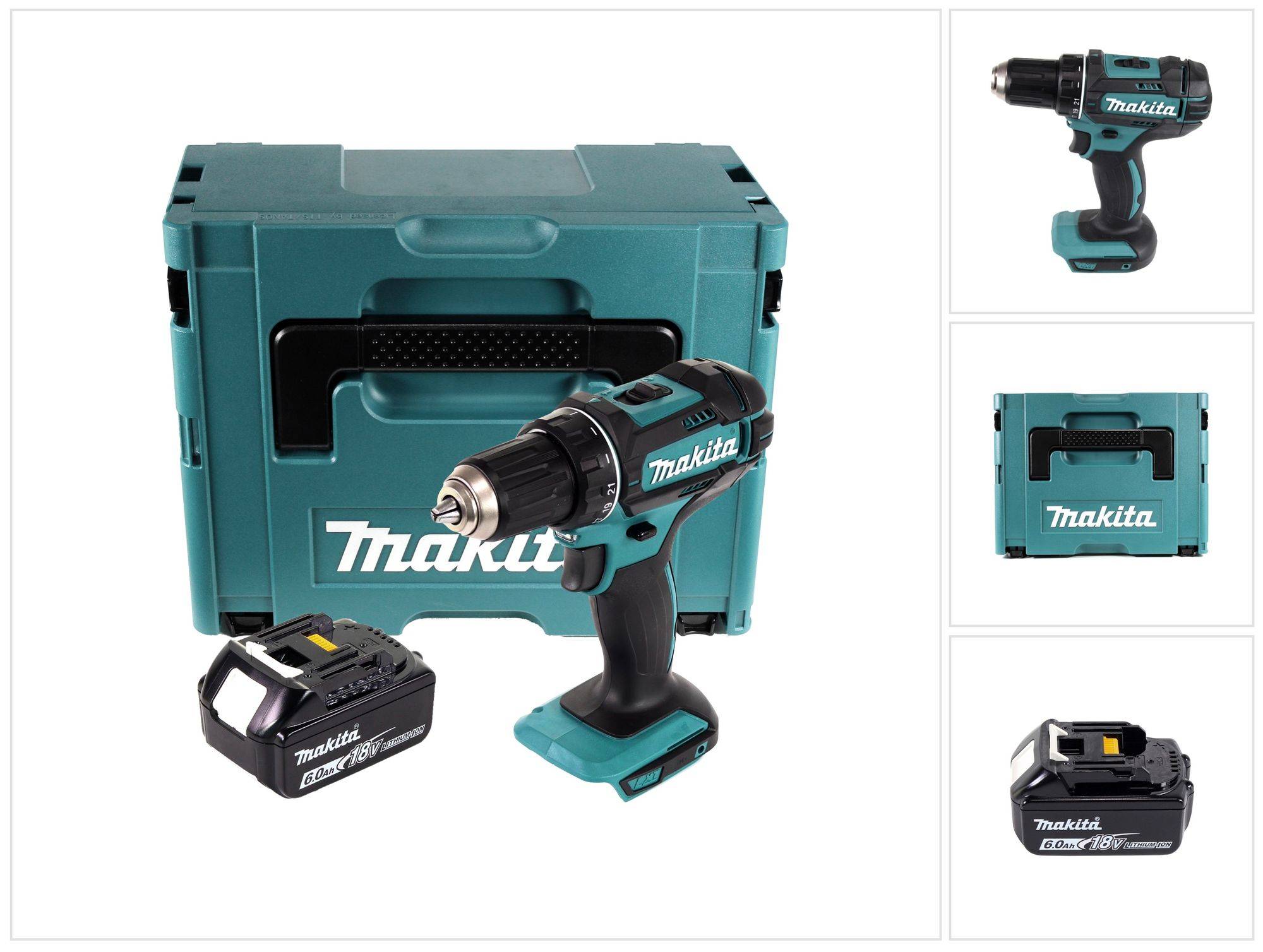 Makita DDF 482 G1J Akku Bohrschrauber 18 V 62 Nm + 1x Akku 6,0 Ah + Makpac - ohne Ladegerät-0