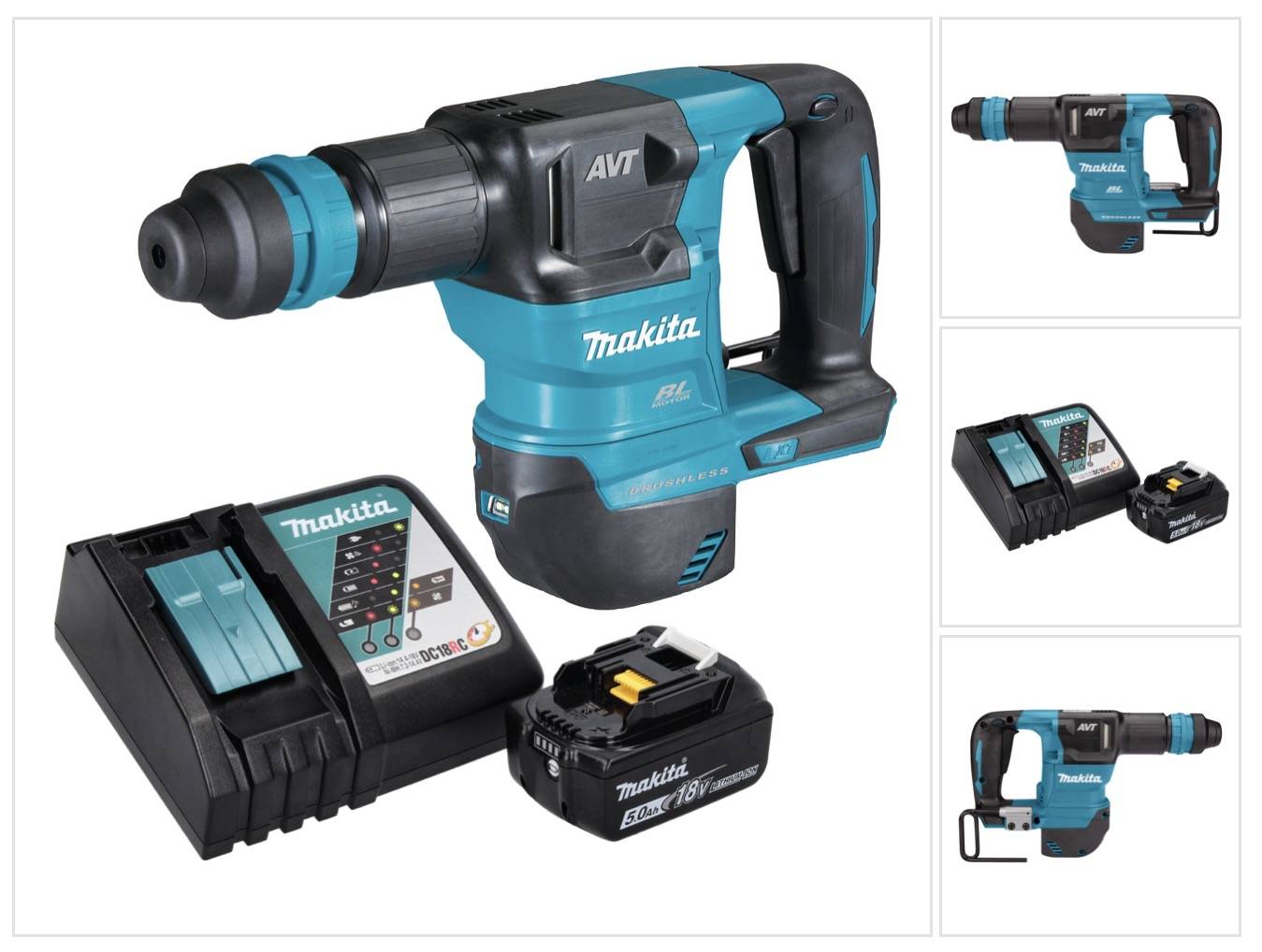Makita DHK 180 RT1 Akku Meißelhammer 18 V 3,1 J SDS Plus Brushless + 1x Akku 5,0 Ah + Ladegerät-0