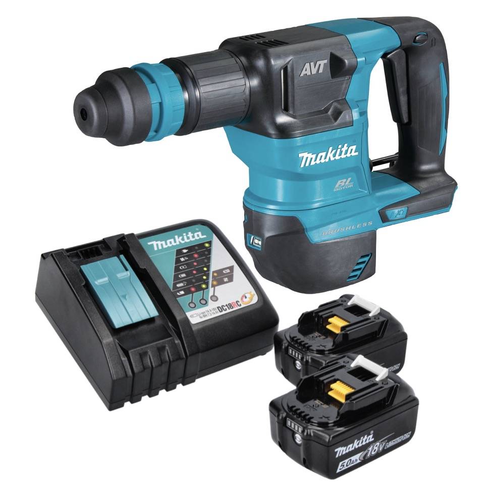 Makita DHK 180 RT Akku Meißelhammer 18 V 3,1 J SDS Plus Brushless + 2x Akku 5,0 Ah + Ladegerät-3