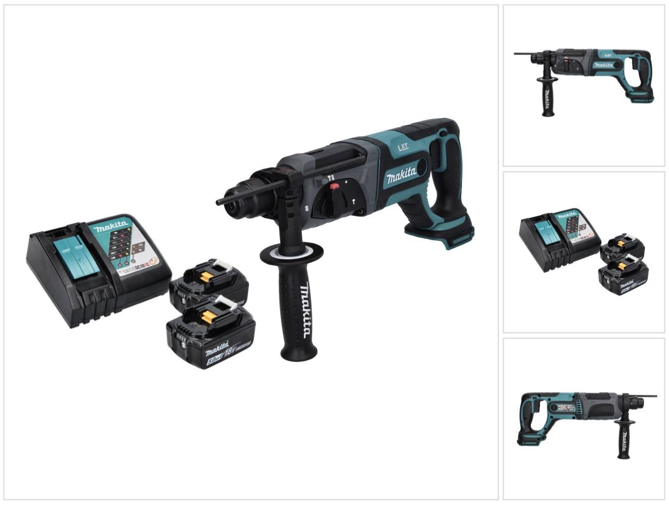 Makita DHR 241 RT Akku Bohrhammer 18 V 2,0 J SDS plus + 2x Akku 5,0 Ah + Ladegerät-0