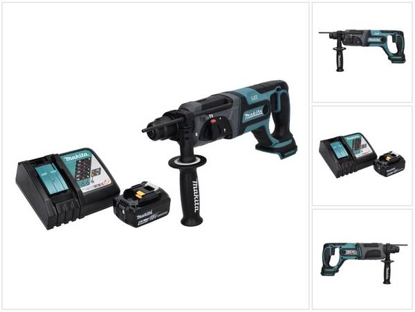 Makita DHR 241 RG1 Akku Bohrhammer 18 V 2,0 J SDS plus + 1x Akku 6,0 Ah + Ladegerät