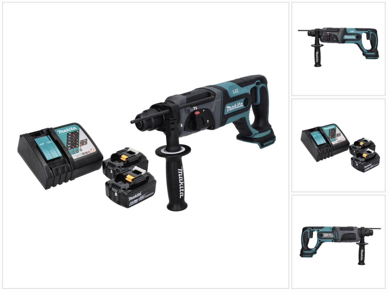 Makita DHR 241 RG Akku Bohrhammer 18 V 2,0 J SDS plus + 2x Akku 6,0 Ah + Ladegerät-0