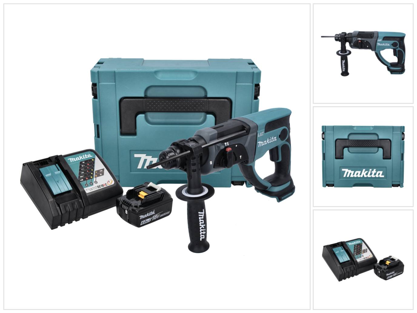 Makita DHR 202 RG1J Akku Kombihammer 18 V 2,0 J SDS Plus + 1x Akku 6,0 Ah + Ladegerät + Makpac-0