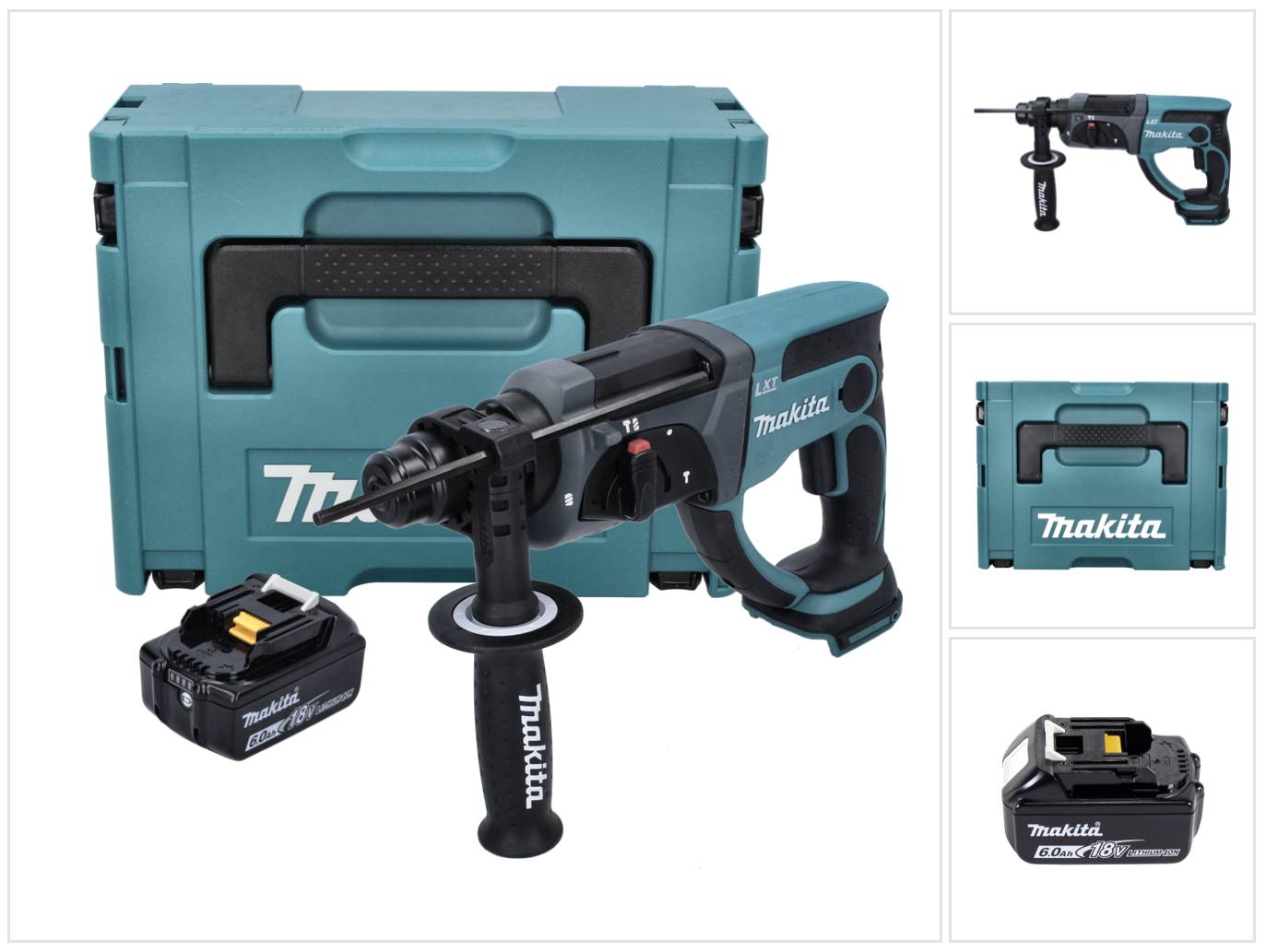 Makita DHR 202 G1J Akku Kombihammer 18 V 2,0 J SDS Plus + 1x Akku 6,0 Ah + Makpac - ohne Ladegerät-0