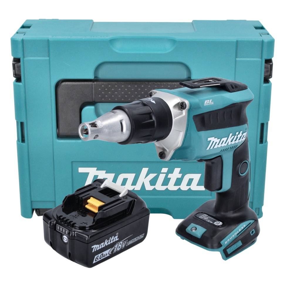 Makita DFS 452 G1J Akku Schnellbauschrauber 18 V Brushless + 1x Akku 6,0 Ah + Makpac - ohne Ladegerät-1