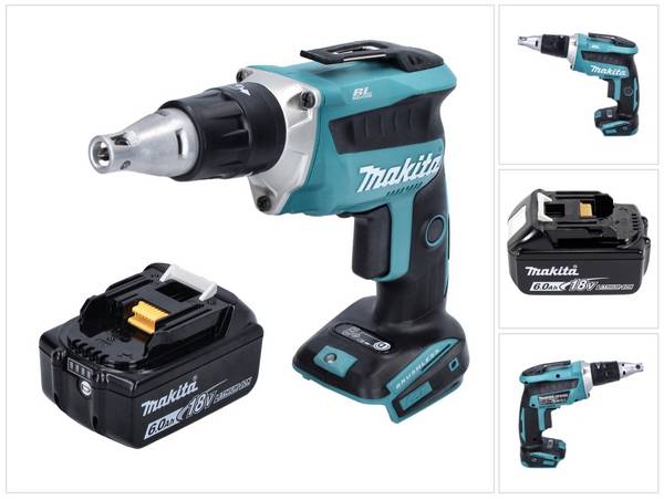 Makita DFS 452 G1 Akku Schnellbauschrauber 18 V Brushless + 1x Akku 6,0 Ah - ohne Ladegerät