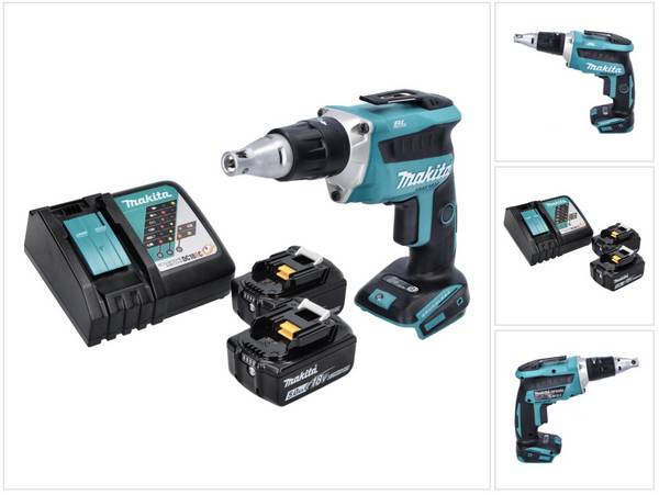 Makita DFS 452 RT Akku Schnellbauschrauber 18 V Brushless + 2x Akku 5,0 Ah + Ladegerät