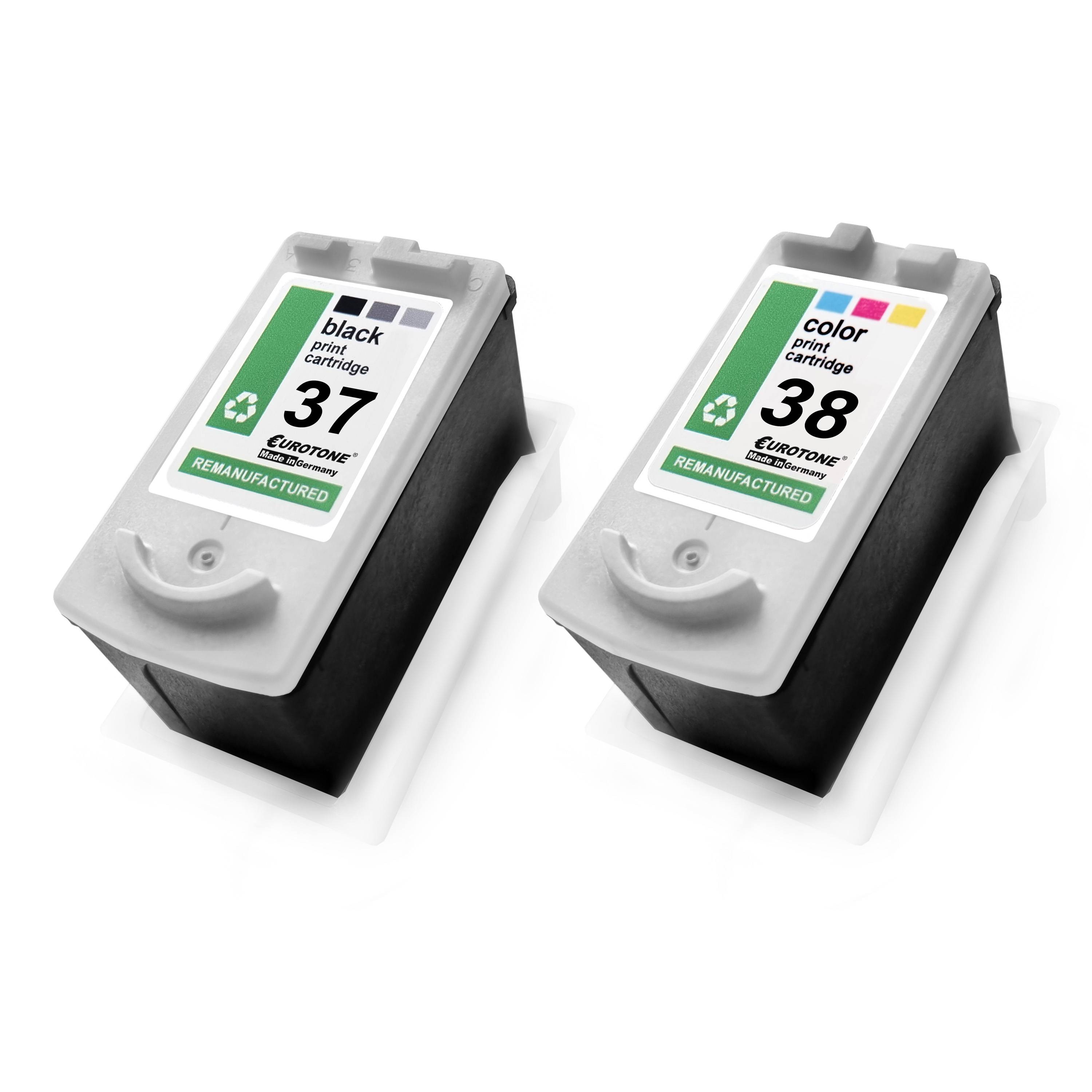 Eurotone 2 Tintenpatronen ersetzt Canon BCI24C 6882A002AB BCI24BK 6881A002AB-0