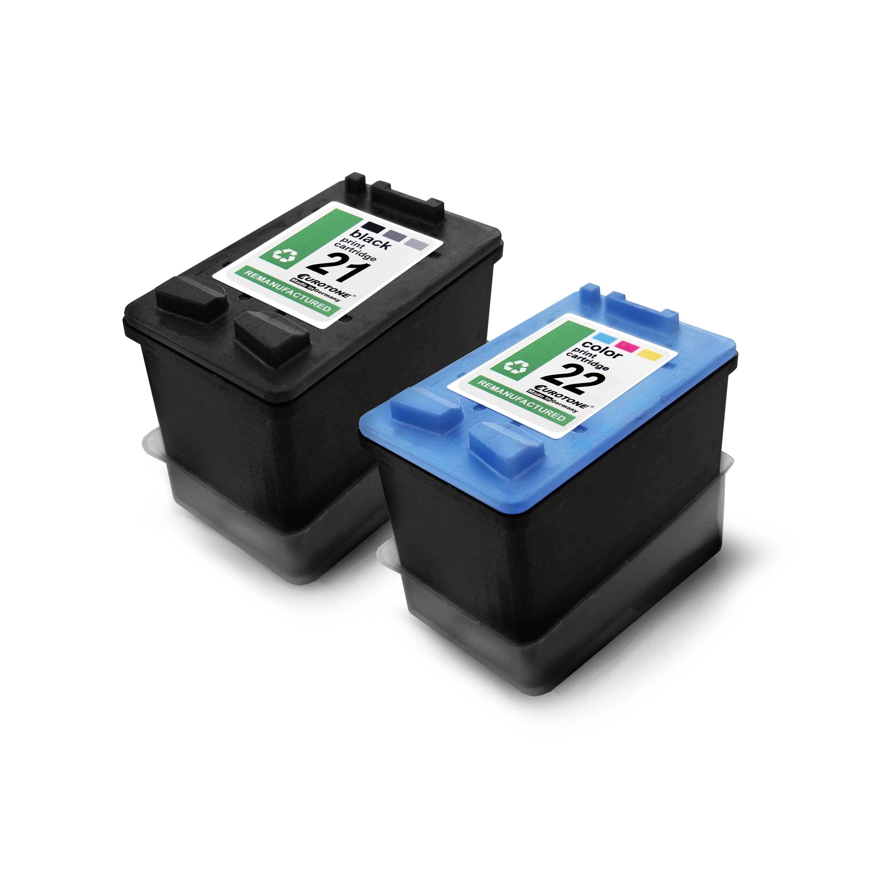 Eurotone 2 Tintenpatronen ersetzt HP 22XL C9352CE 21XL C9351CE-0