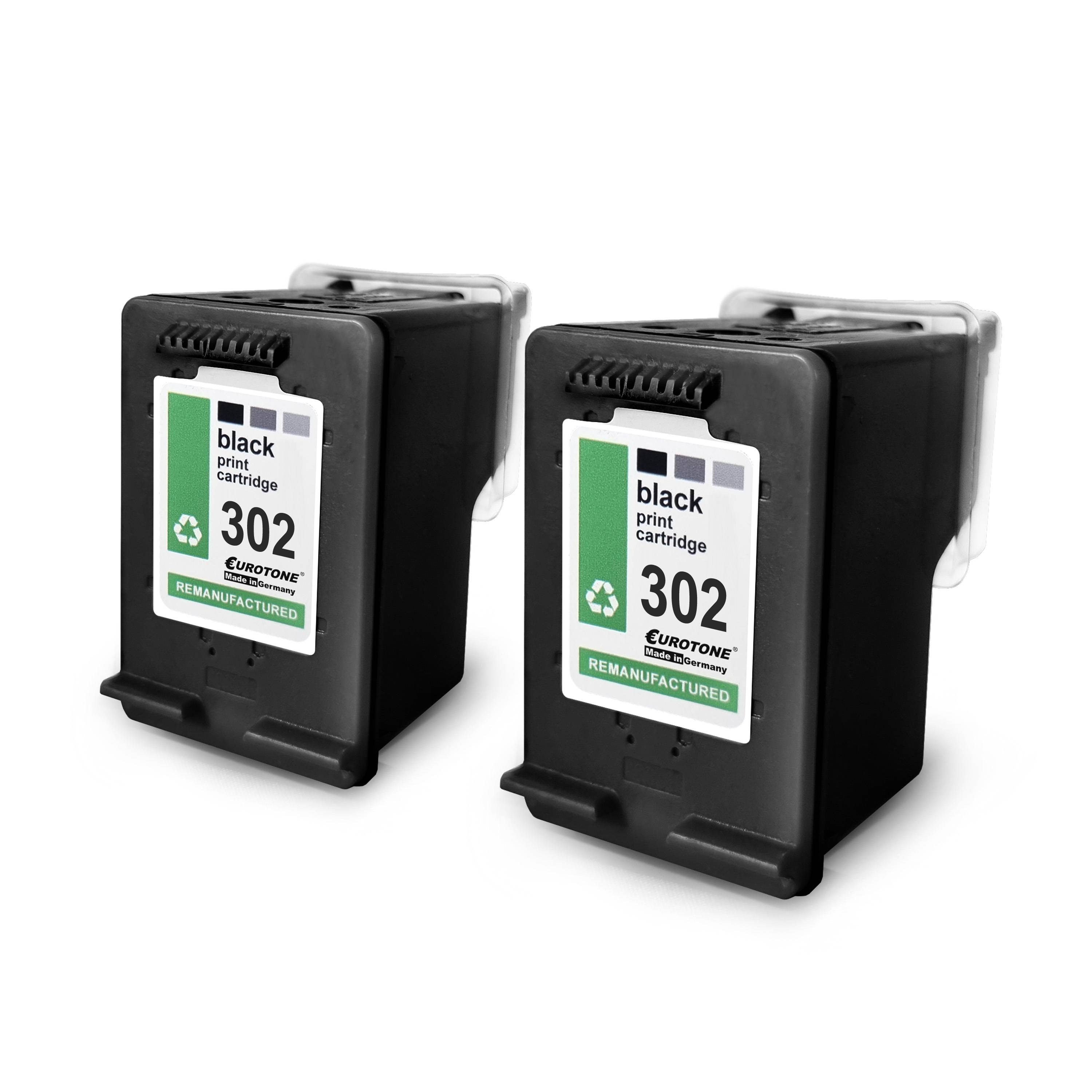 Eurotone 2 Tintenpatronen ersetzt HP F6U68AE 302XL-0