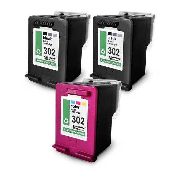 Eurotone 3 Tintenpatronen ersetzt HP F6U67AE 302XL F6U68AE 302XL
