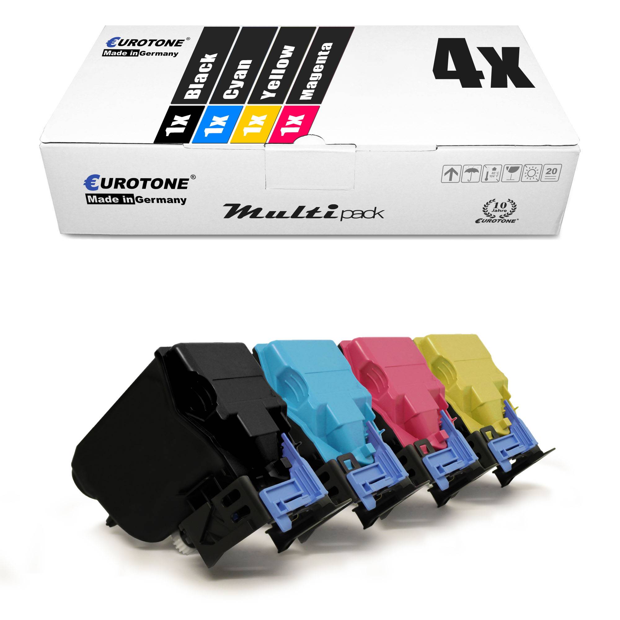 Eurotone 4 Lasertoner ersetzt Konica Minolta TNP22K A0X5152 TNP22C A0X5452 TNP22M A0X5352 TNP22Y A0X5252-0