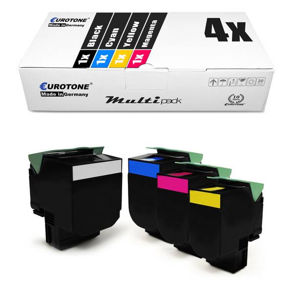 Eurotone 4 Lasertoner ersetzt Lexmark 802SK 802SC 802SM 802SY