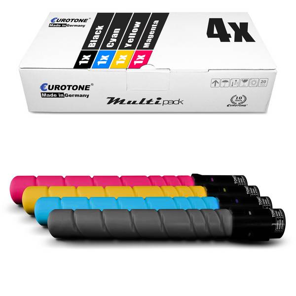 Eurotone 4 Lasertoner ersetzt Konica Minolta TN-512 K A33K152 TN-512 C A33K452 TN-512 M A33K352 TN-512 Y A33K252