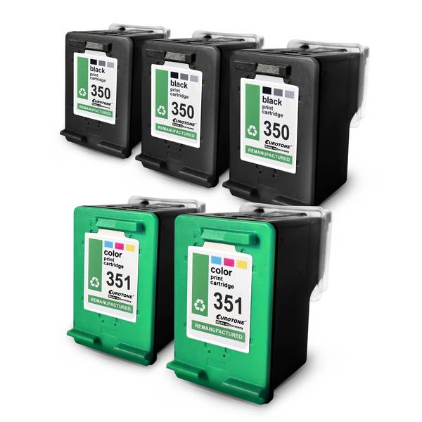 Eurotone 5 Tintenpatronen ersetzt HP 351XL CB338EE 350XL CB336EE