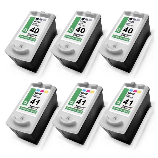Eurotone 6 Tintenpatronen ersetzt Canon CL41 0617B001 PG40 0615B001