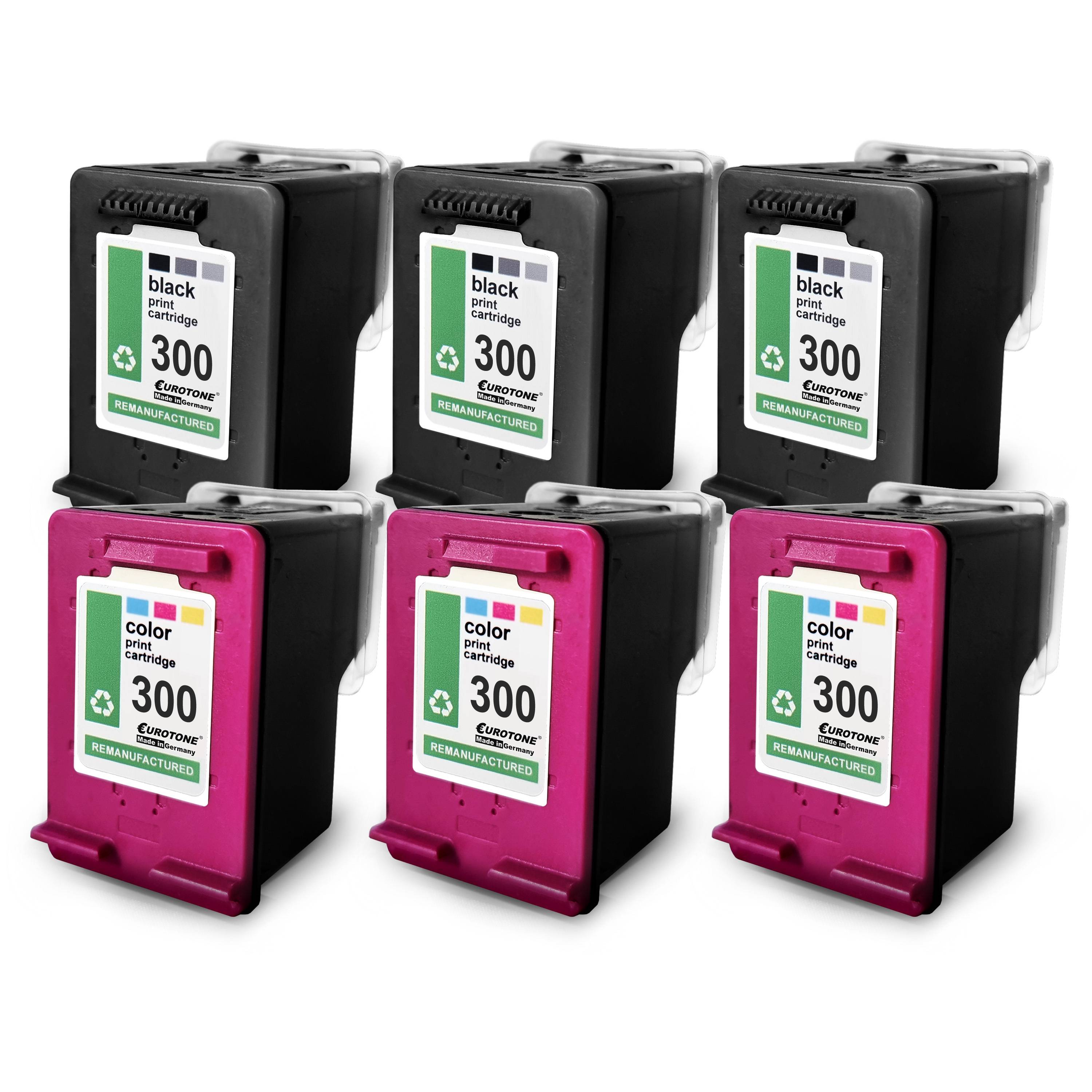 Eurotone 6 Tintenpatronen ersetzt HP CC644EE 300XL CC641EE 300XL-0