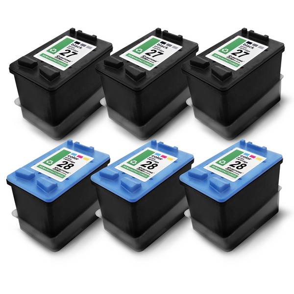Eurotone 6 Tintenpatronen ersetzt HP 28XL C8728AE 27XL C8727AE