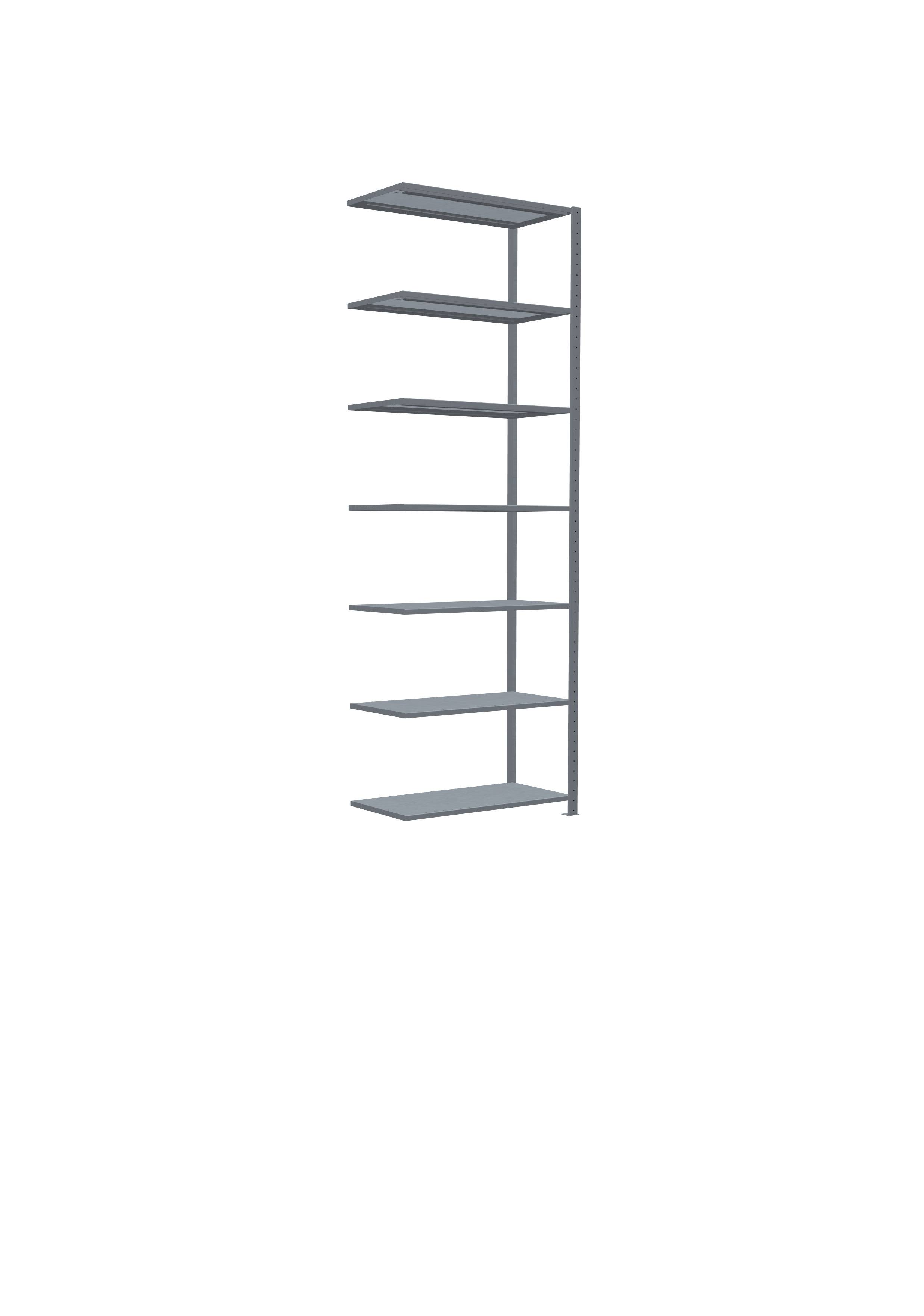 Steckregal H3000xB1000xT500mm Anbauregal 7 Stahlböden Trgf.150kg verz.SCHULTE-4