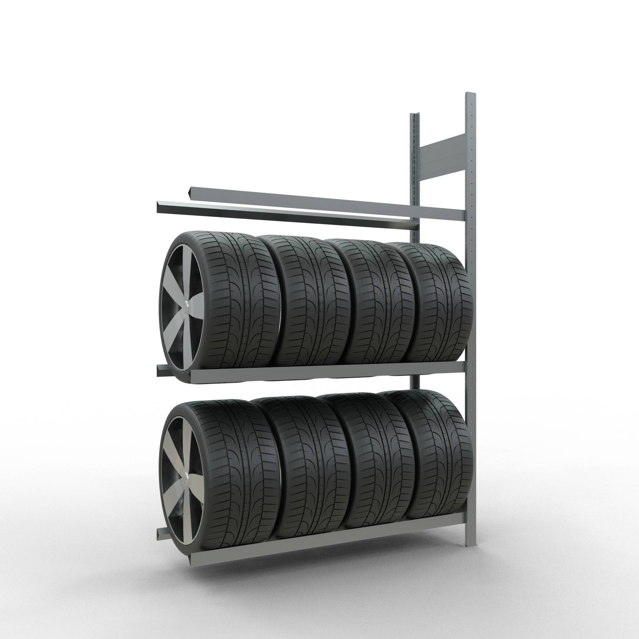 Räderanbauregal 2000x1300x400 mm - 3 Ebenen á 1300 mm, verzinkt-2