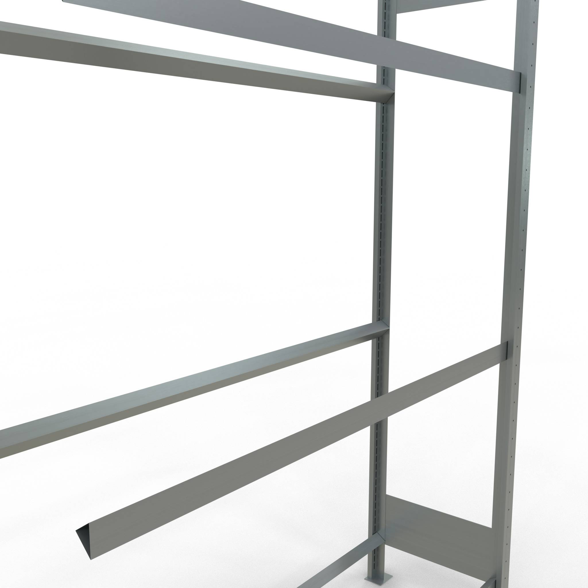 Räderanbauregal 2000x1300x400 mm - 3 Ebenen á 1300 mm, verzinkt-3