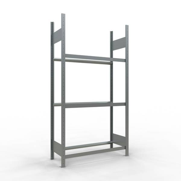 Rädergrundregal 2000x1050x400 mm - 3 Ebenen á 1050 mm, verzinkt