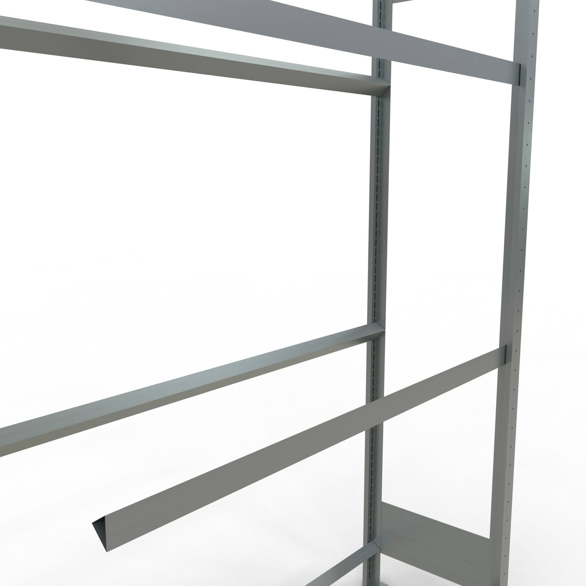 Räderanbauregal 2000x1200x400 mm - 3 Ebenen á 1200 mm, verzinkt-3