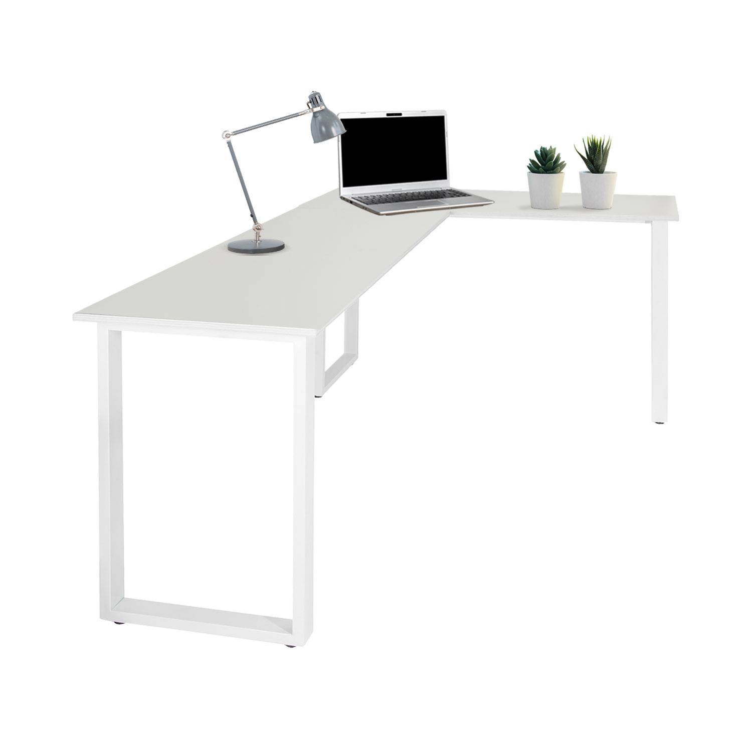 Eckschreibtisch Schreibtisch Computertisch WORKSPACE BASIC I 165 x 120 cm weißweiß hjh OFFICE