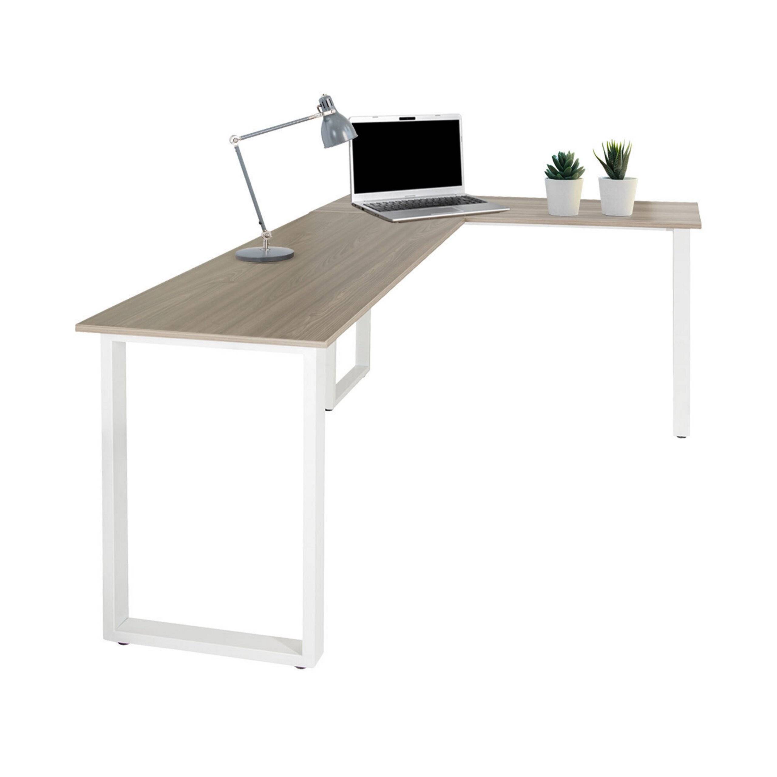 Eckschreibtisch Schreibtisch Computertisch WORKSPACE BASIC I 165 x 120 cm grau weiß hjh OFFICE