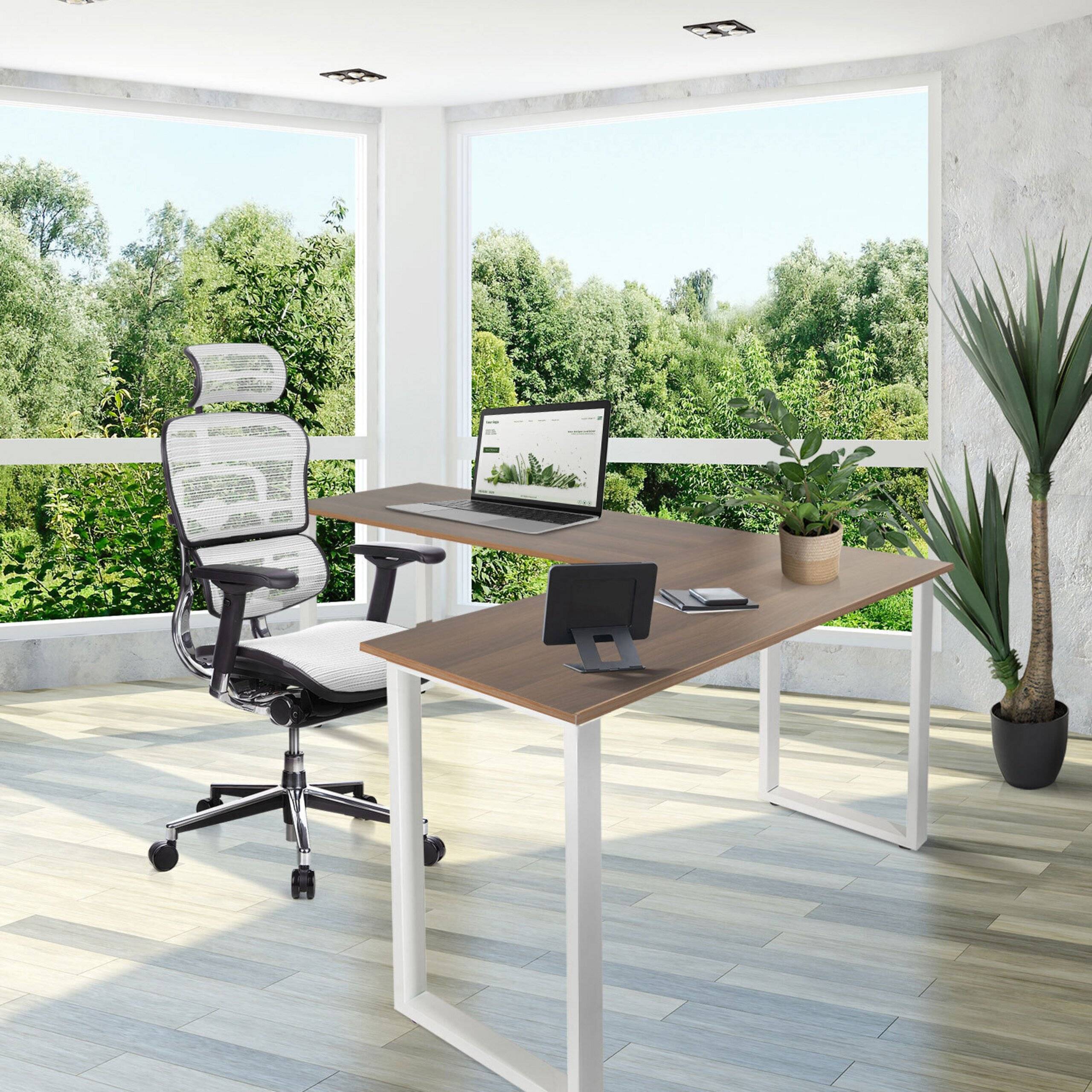 Eckschreibtisch Schreibtisch Computertisch WORKSPACE BASIC I 165 x 120 cm walnuss weiß hjh OFF-4