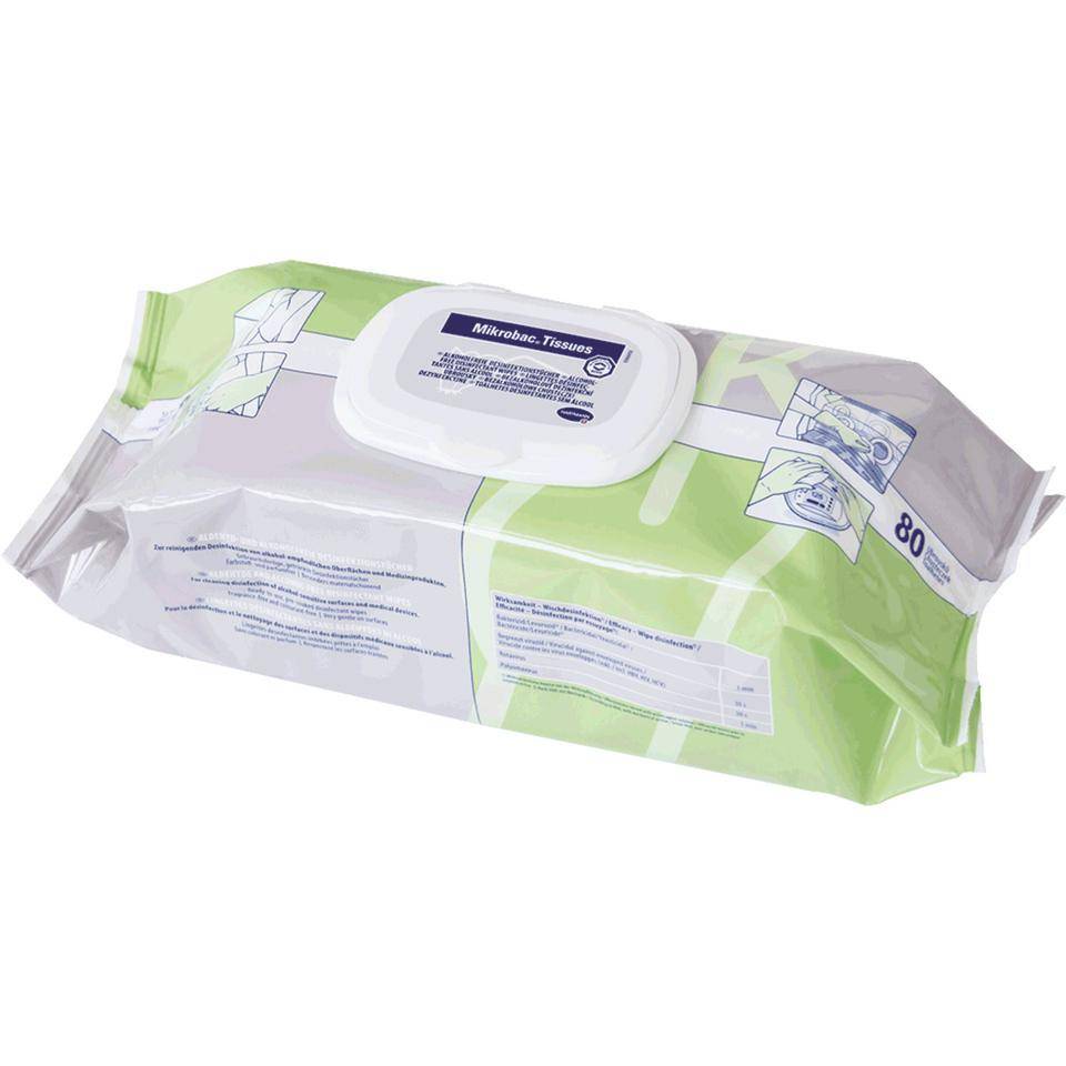 HARTMANN Desinfektionstücher Mikrobac®, wiederverschließbar, 180x200mm, 80 Stück/Packung-0