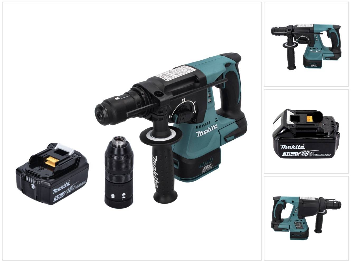 Makita DHR 243 F1 Akku Bohrhammer 18 V SDS plus Brushless + 1x Akku 3,0 Ah - ohne Ladegerät-0