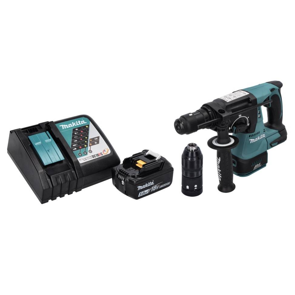 Makita DHR 243 RT1 Akku Bohrhammer 18 V SDS plus Brushless + 1x Akku 5,0 Ah + Ladegerät-1