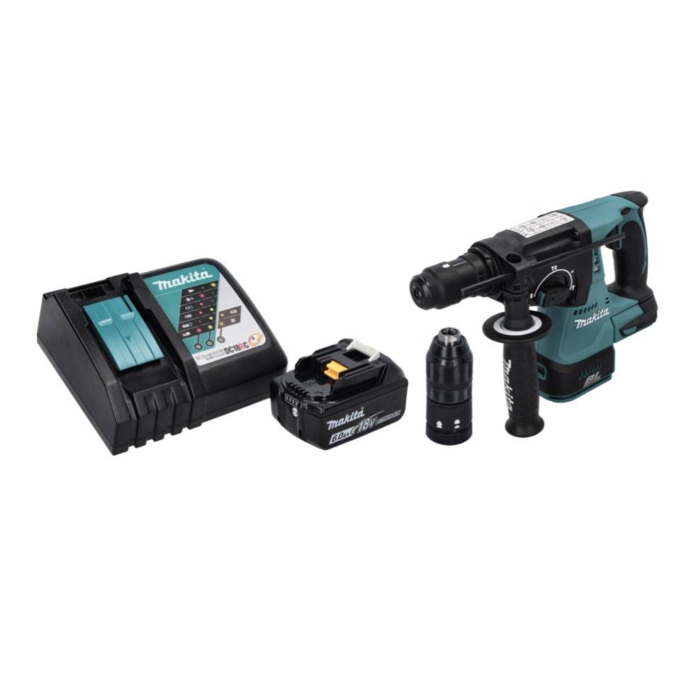 Makita DHR 243 RG1 Akku Bohrhammer 18 V SDS plus Brushless + 1x Akku 6,0 Ah + Ladegerät-1