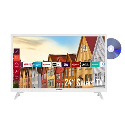 Telefunken XH24K550D-W 24 Zoll Fernseher/Smart TV (HD ready, HDR, Triple-Tuner, DVD) - 6 Monate HD+