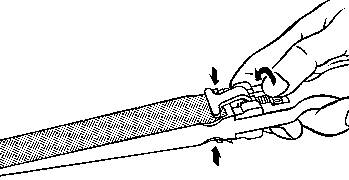 'Hand hält Feile, zeigt Pfeile für Feilrichtung und Handdrehbewegung zur Bedienung. Mechanische Feinbearbeitung veranschaulicht.'