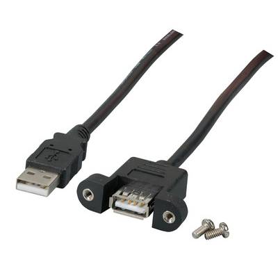 USB2.0 Verlängerungskabel A-A -- St.-Einbaubuchse, 3,0m, schwarz, Classic