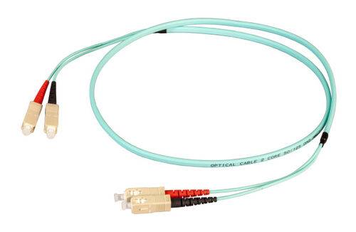Duplex Patchkabel Flat-Twin SC-SC OM3, 50m LSZH 3x5mm aqua Glasfaserverkabelung Glasfaser OM3-0