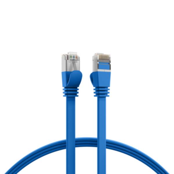 EFB-Elektronik K5545BL.0,15, RJ45 Flachpatchkabel Cat.6A U/FTP PVC blau 0,15m
