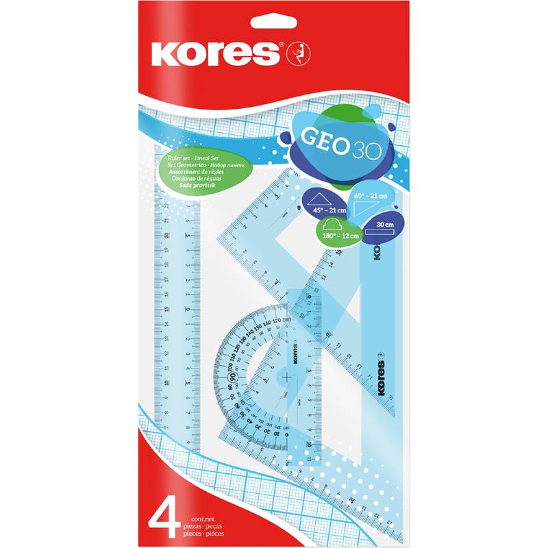 Kores Geometrie-Set GEO30, 4-teilig, farbig sortiert-0