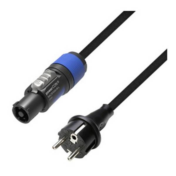 ADAM HALL Netzkabel (Power Cord CEE 7/7 / Powercon NAC3FCA male | schwarz) - 1,50m
